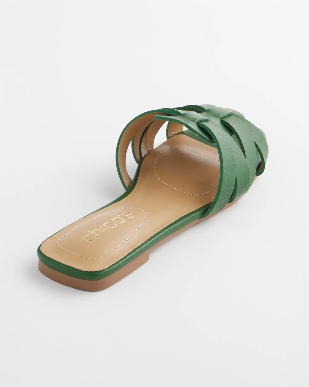 Chico's Online Green Cassidy Cross-Strap Slide Sandals