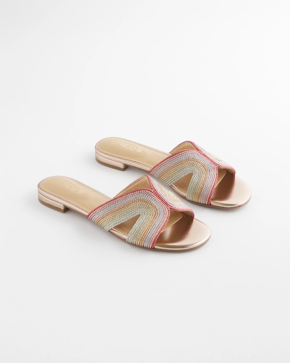 Chico's Discount Metallic Multi Palma Slide Sandals