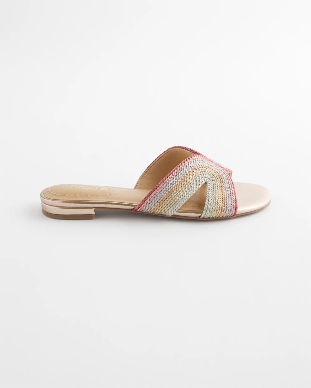 Chico's Discount Metallic Multi Palma Slide Sandals