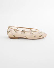 Chico's Sale Natural Orchid Embroidered Ballet Flats
