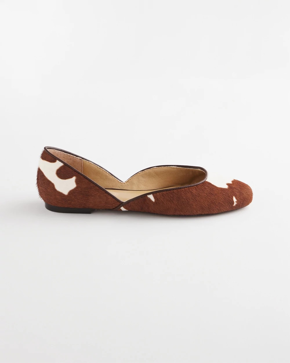 Chico's Outlet Neutral Sophie Pony Haircalf Leather Flats