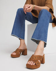 Chico's Online Cognac Vale Western Suede Block Heels