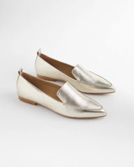 Chico's Sale Gold Gold Metallic Leather Loafer