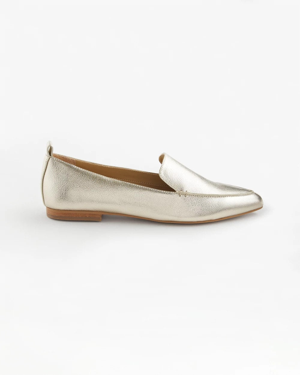 Chico's Sale Gold Gold Metallic Leather Loafer