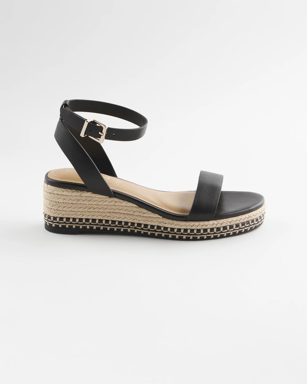 Chico's Outlet Black Brielle Espadrille Wedge Sandals