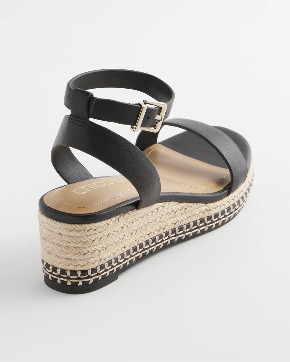 Chico's Outlet Black Brielle Espadrille Wedge Sandals