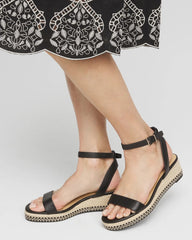 Chico's Outlet Black Brielle Espadrille Wedge Sandals