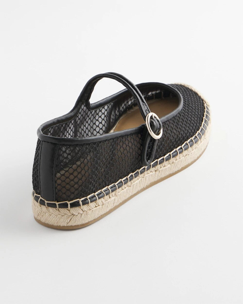 Chico's On Sale Black Eliana Mesh Mary Jane Espadrille