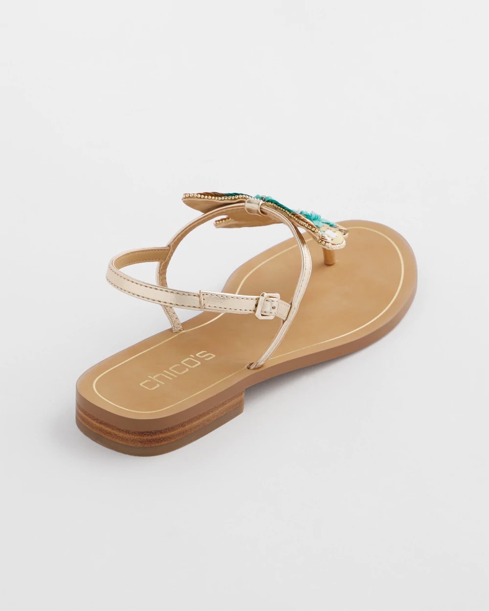 Chico's Sale Metallic Multi Butterfly T-Strap Sandal