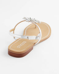 Chico's Outlet Silver Beach Starfish T-Strap Sandals