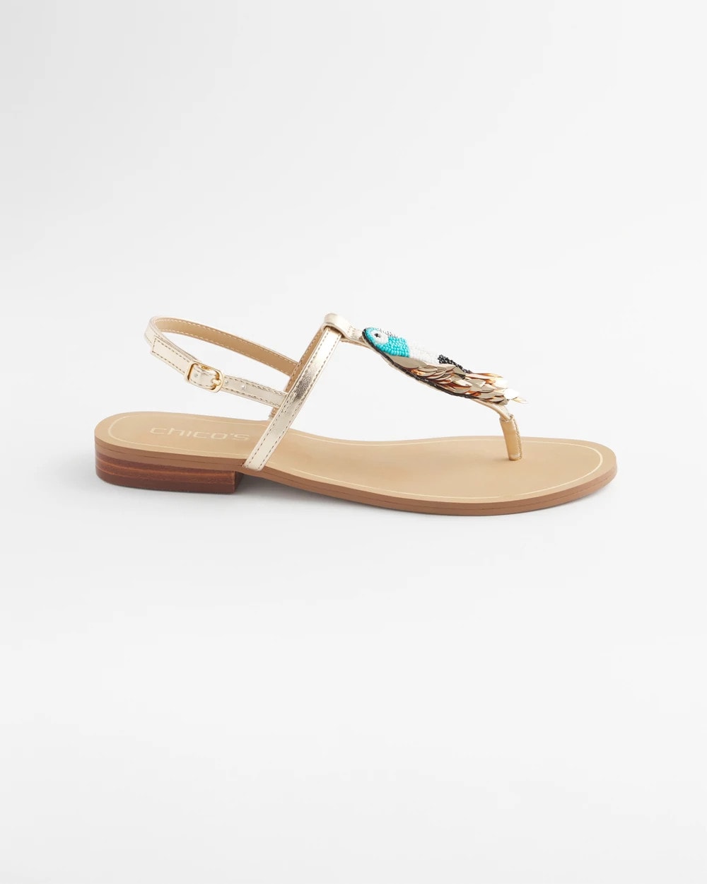 Chico's For Sale Multi Beach Parrot T-Strap Sandals