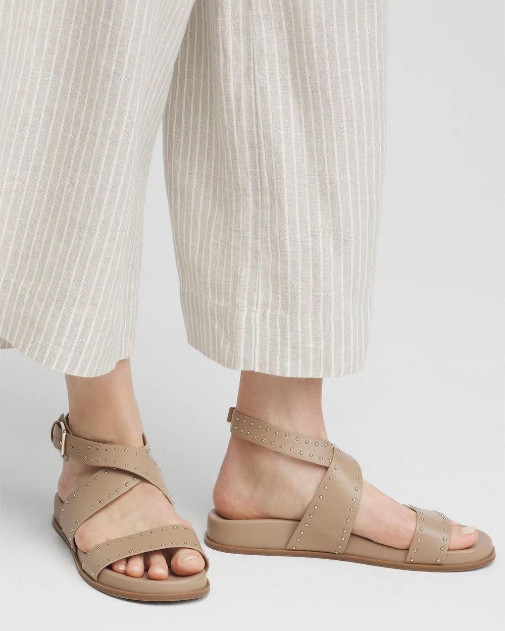 Chico's Online Dark Natural Tan Leather Sandals