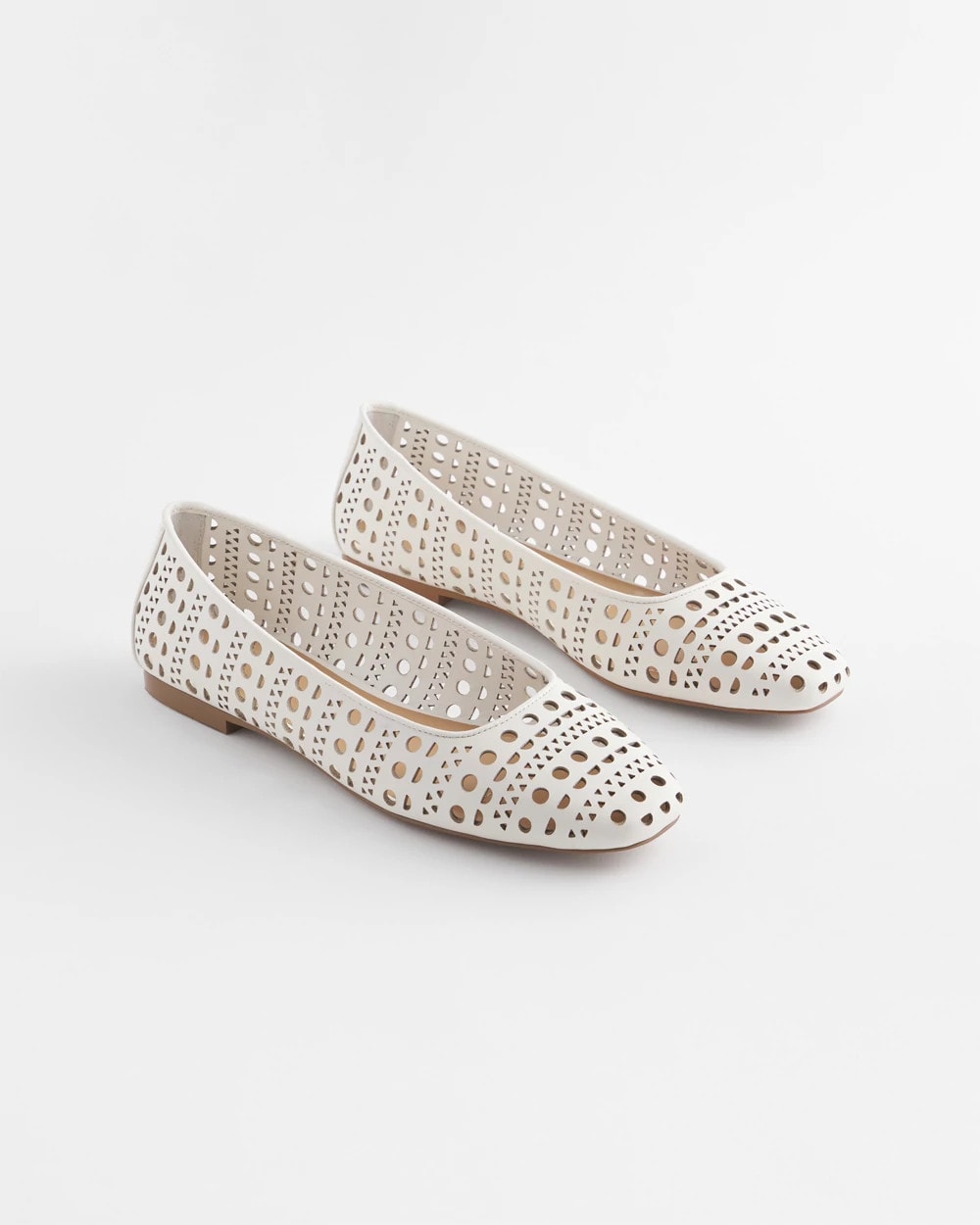 Chico's Outlet Alabaster Cutout Ballet Flats