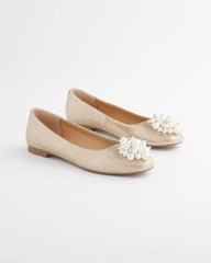 Chico's On Sale Gold Olympia Pearl Ballet Flats