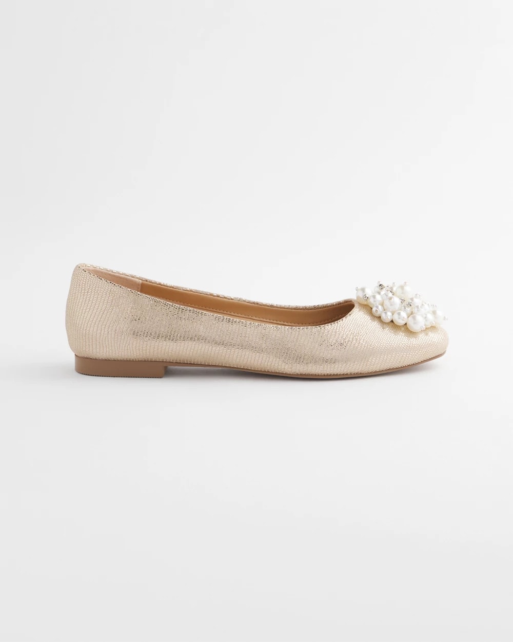 Chico's On Sale Gold Olympia Pearl Ballet Flats