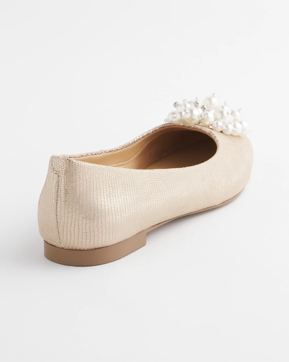 Chico's On Sale Gold Olympia Pearl Ballet Flats