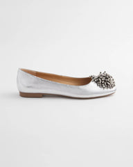 Chico's For Sale Metallic Omega Beaded Ballet Flats