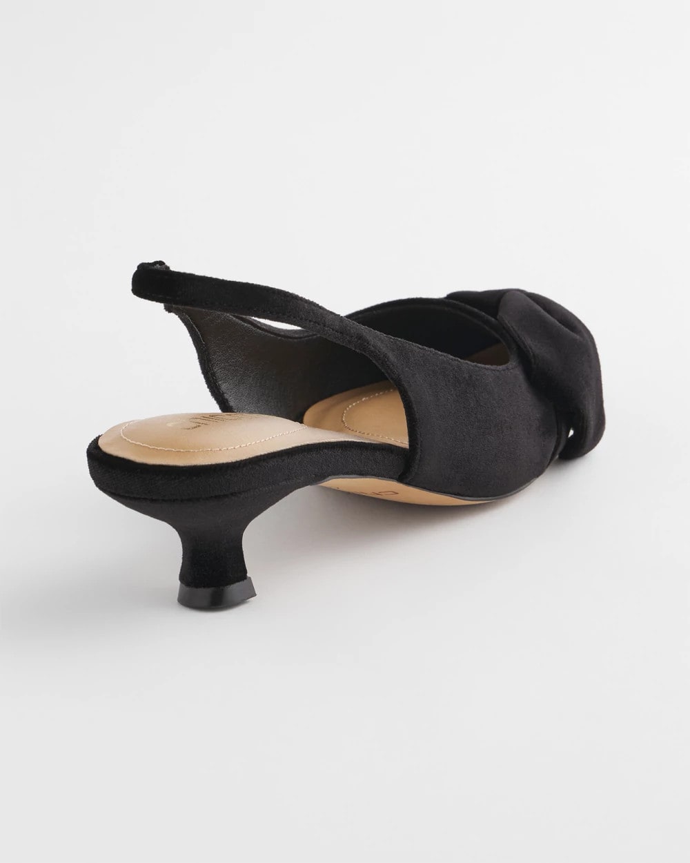 Chico's Discount Black Charm Velvet Bow Kitten Heels