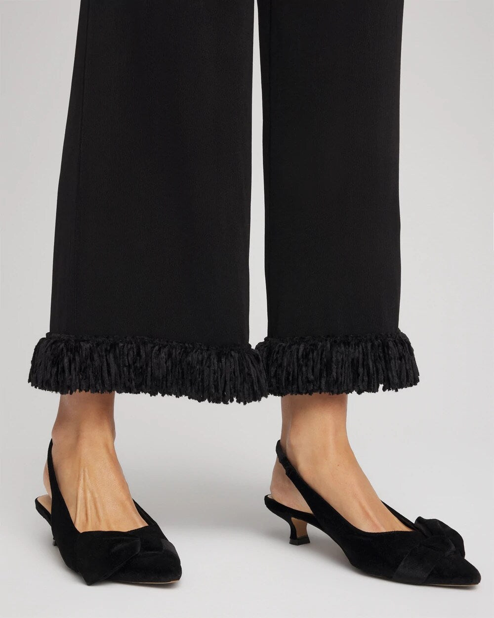 Chico's Discount Black Charm Velvet Bow Kitten Heels