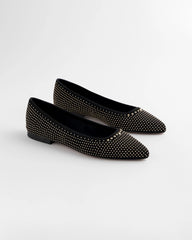 Chico's Sale Black Suede Studded Flats