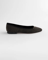 Chico's Sale Black Suede Studded Flats