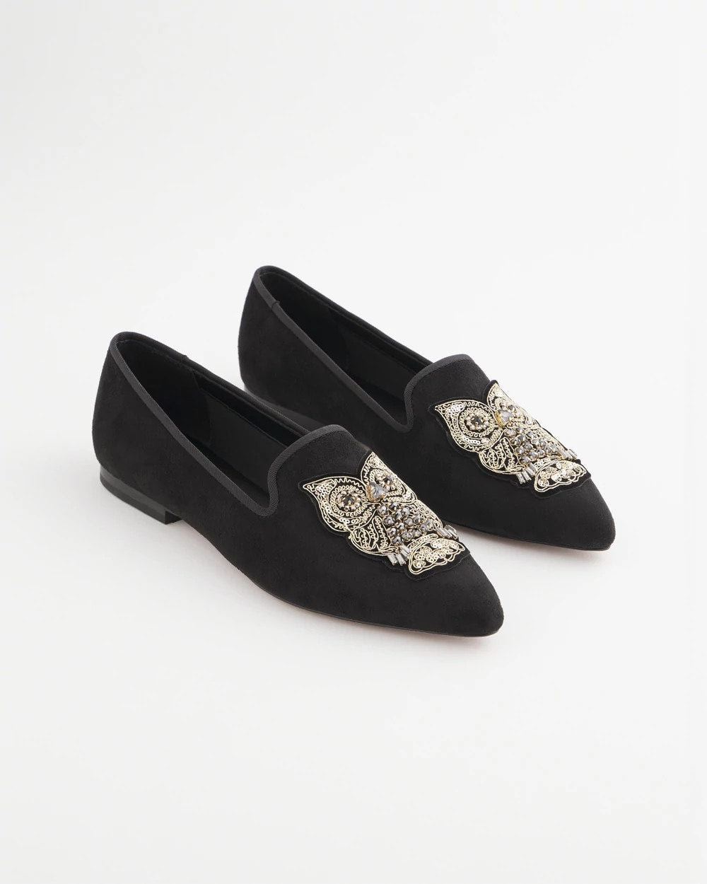 Chico's Outlet Black Black Microsuede Loafers