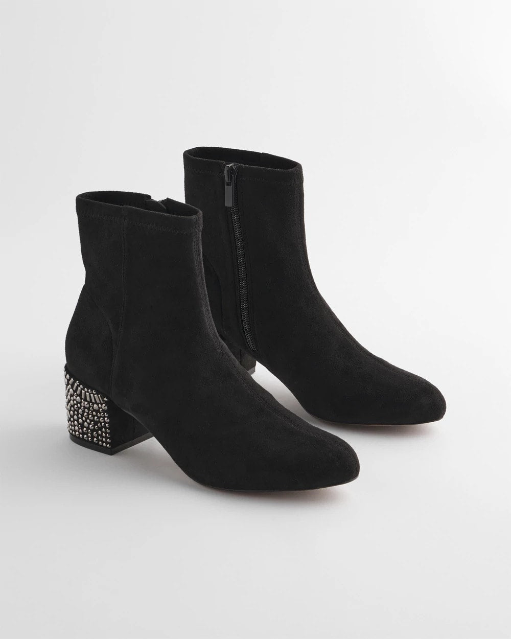 Chico's On Sale Black Embellished Destiny Art Deco Boot Heels