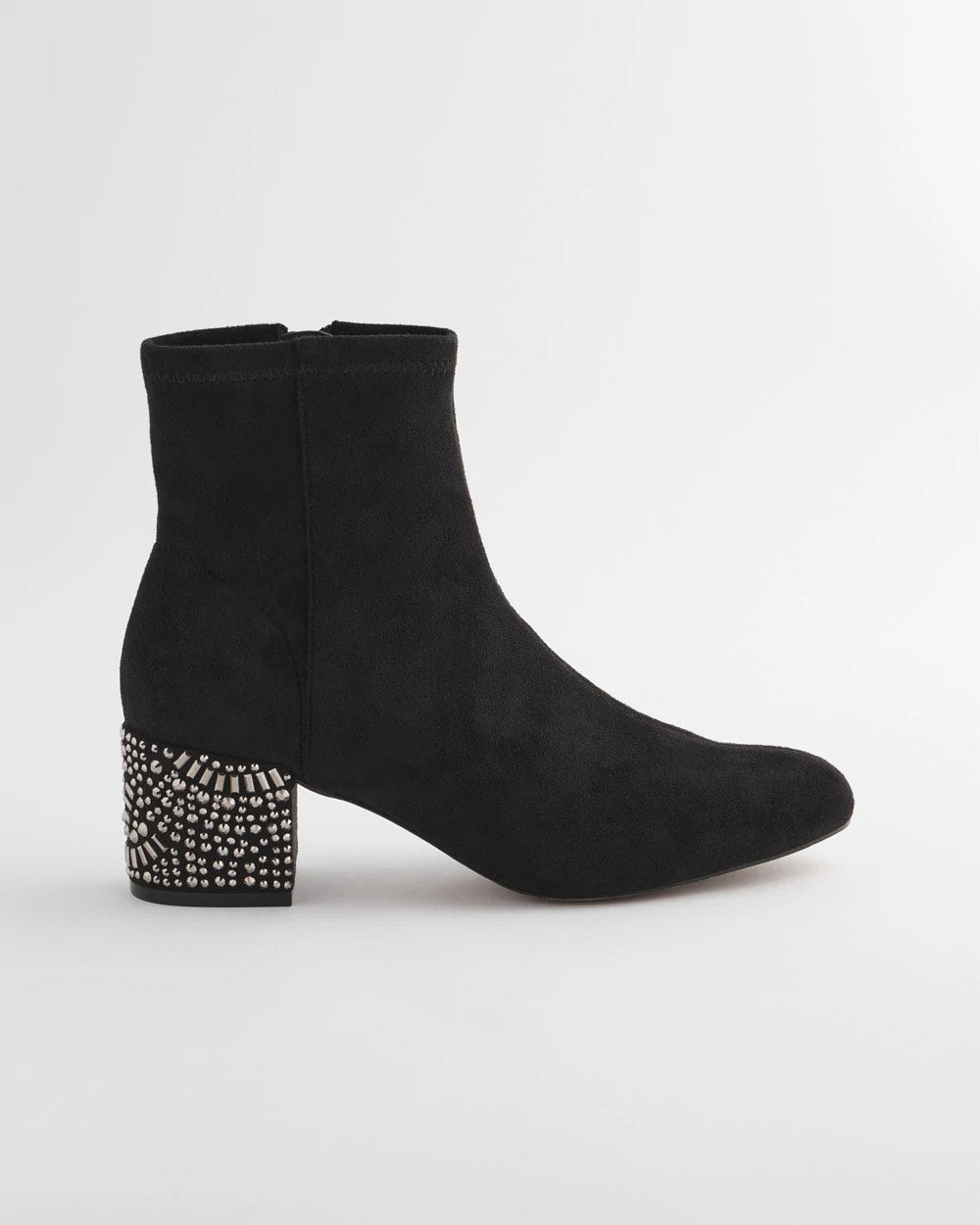 Chico's On Sale Black Embellished Destiny Art Deco Boot Heels