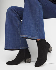 Chico's On Sale Black Embellished Destiny Art Deco Boot Heels