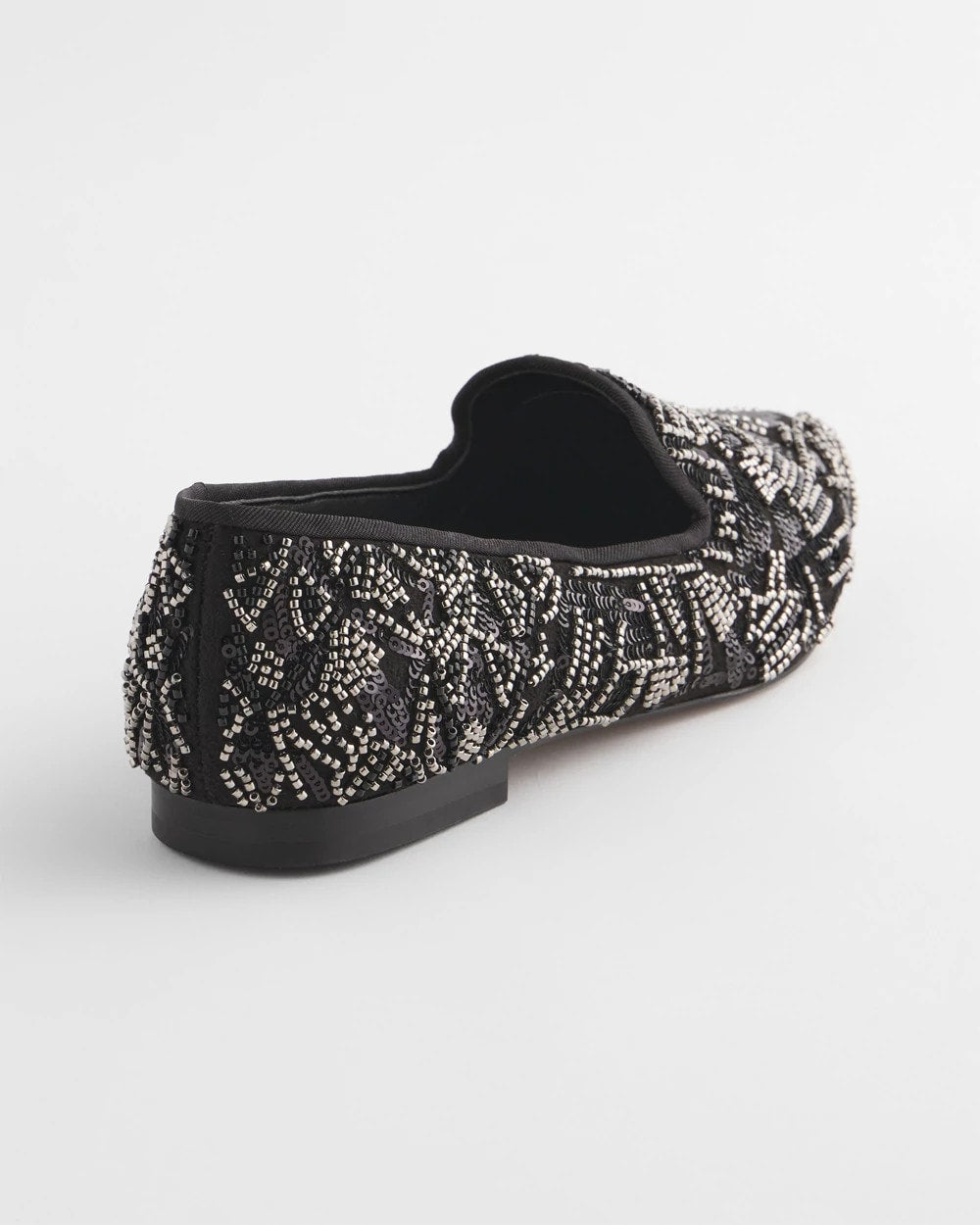 Chico's Online Black Gwyn Art Deco Beaded Flats