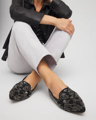 Chico's Online Black Gwyn Art Deco Beaded Flats