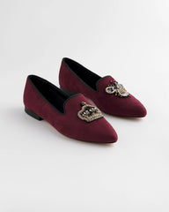 Chico's Sale Blackened Burgundy Grace Queen Bee Slip-On Loafers