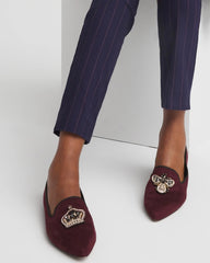 Chico's Sale Blackened Burgundy Grace Queen Bee Slip-On Loafers
