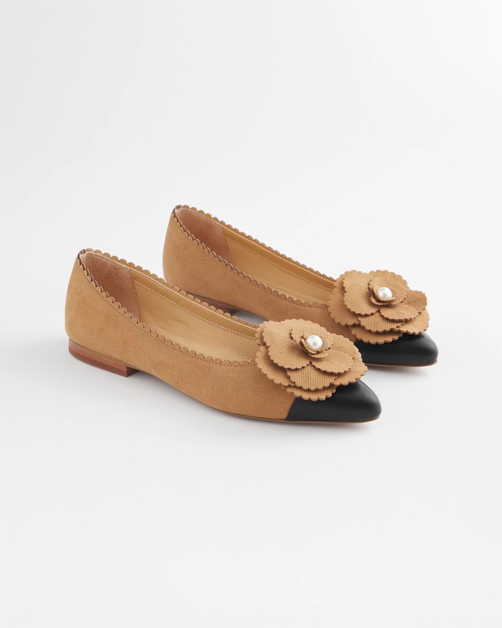Chico's Outlet Caramel Apple Microsuede Ballet Flats