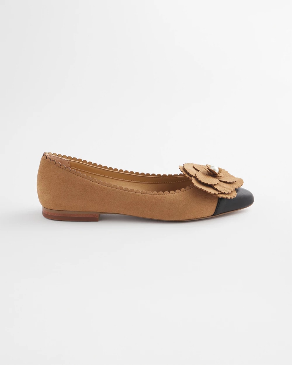 Chico's Outlet Caramel Apple Microsuede Ballet Flats