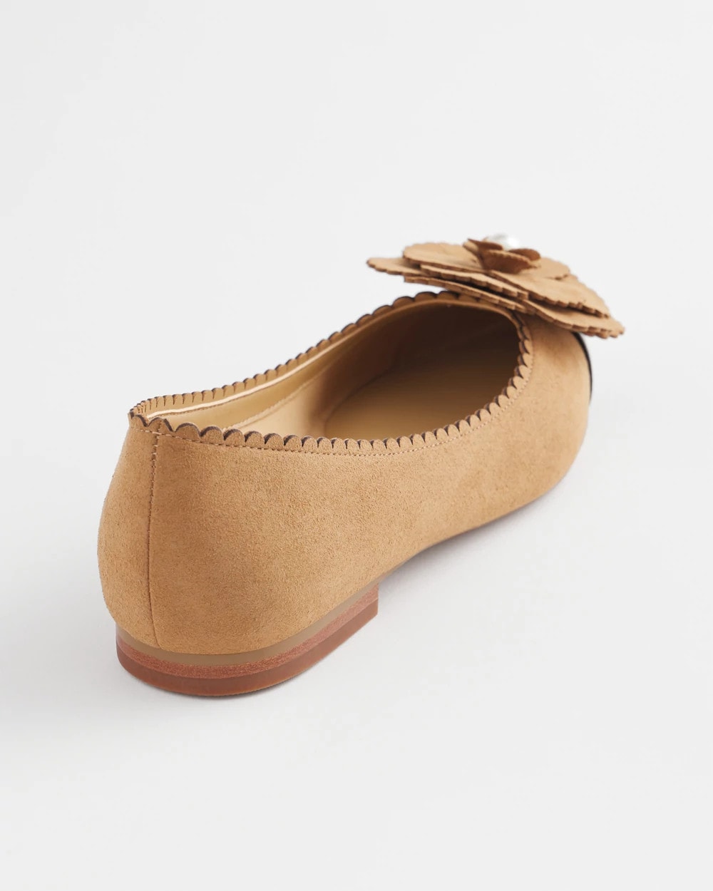 Chico's Outlet Caramel Apple Microsuede Ballet Flats
