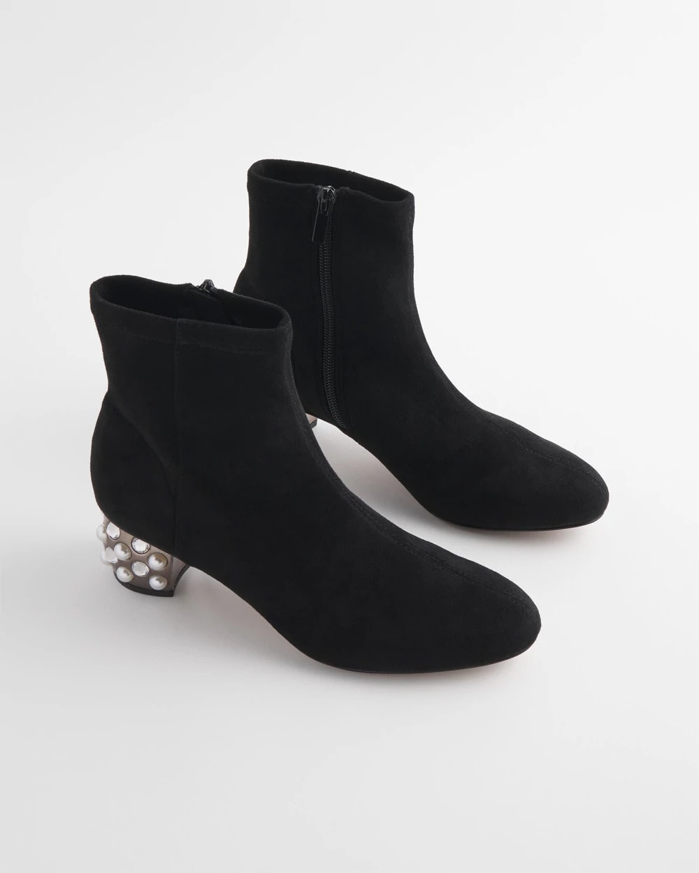Chico's On Sale Black Danika Embellished Vegan Suede Boots