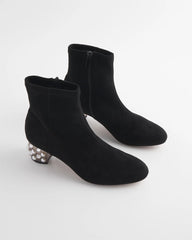 Chico's On Sale Black Danika Embellished Vegan Suede Boots