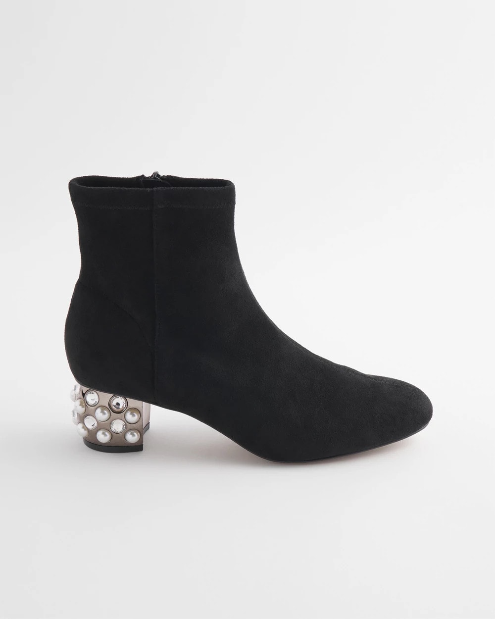 Chico's On Sale Black Danika Embellished Vegan Suede Boots