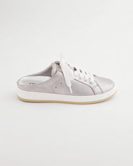 Chico's For Sale Metallic Silver Metallic Snap Slip-On Sneakers