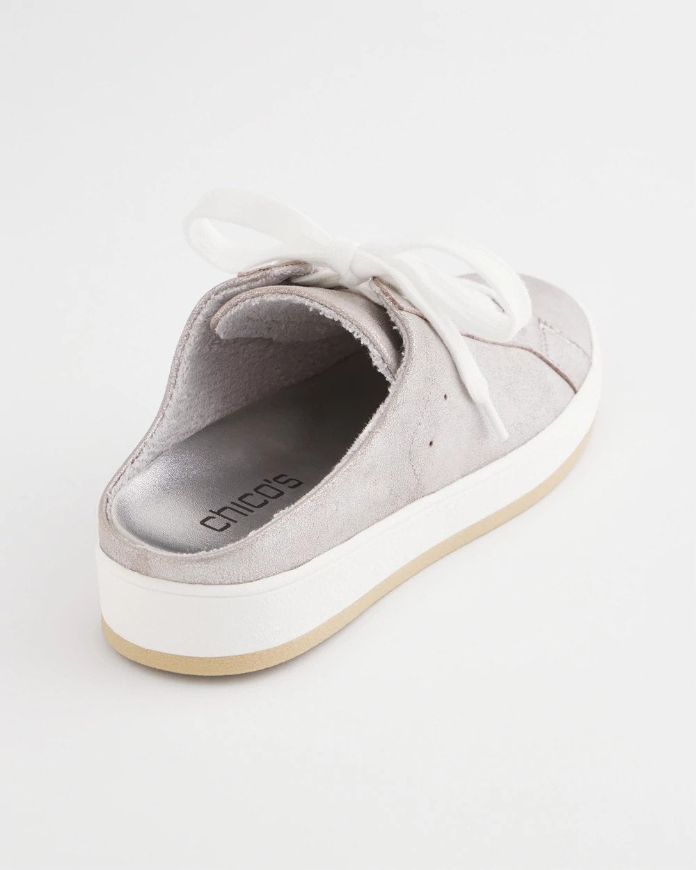 Chico's For Sale Metallic Silver Metallic Snap Slip-On Sneakers