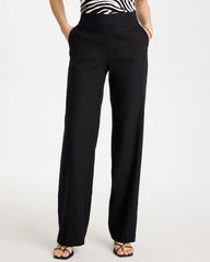 Chico's Sale Black Pull-On Wide-Leg Linen Pants