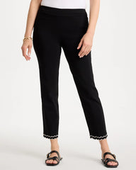 Chico's Outlet Black Contrast Scallop Brigitte™ Slim Crop Pant