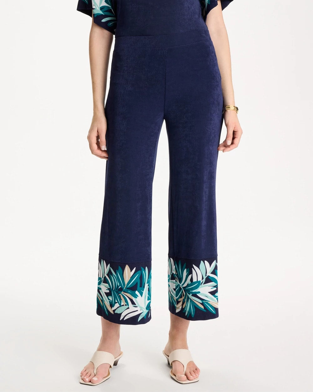 Chico's Online Kings Navy Travelers™ Palm Border Crop Pant