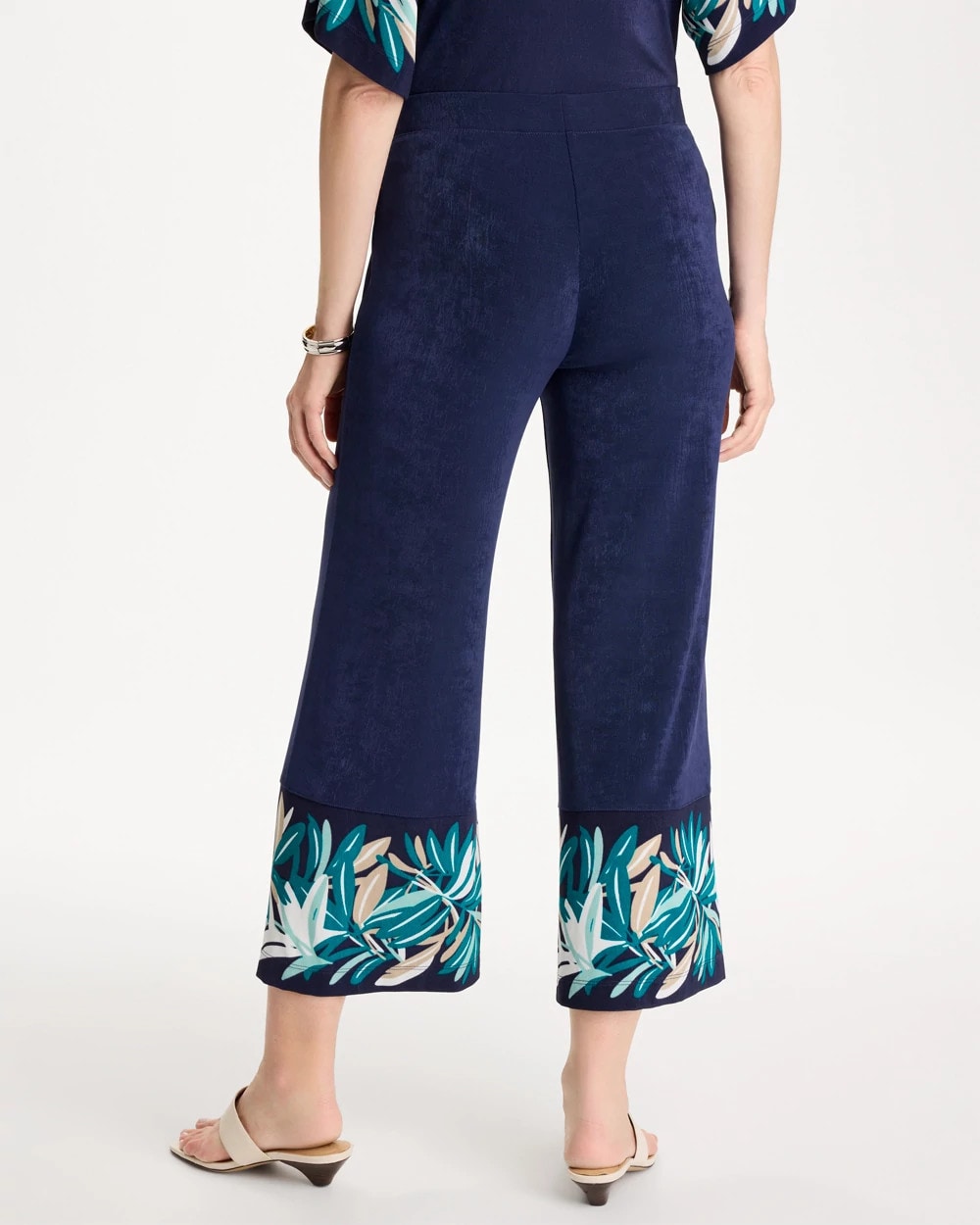 Chico's Online Kings Navy Travelers™ Palm Border Crop Pant