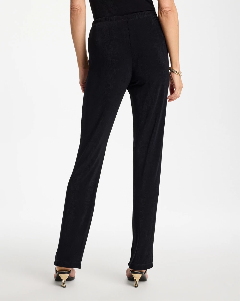 Chico's Discount Black Petite Travelers™ Crinkle Textured Pants