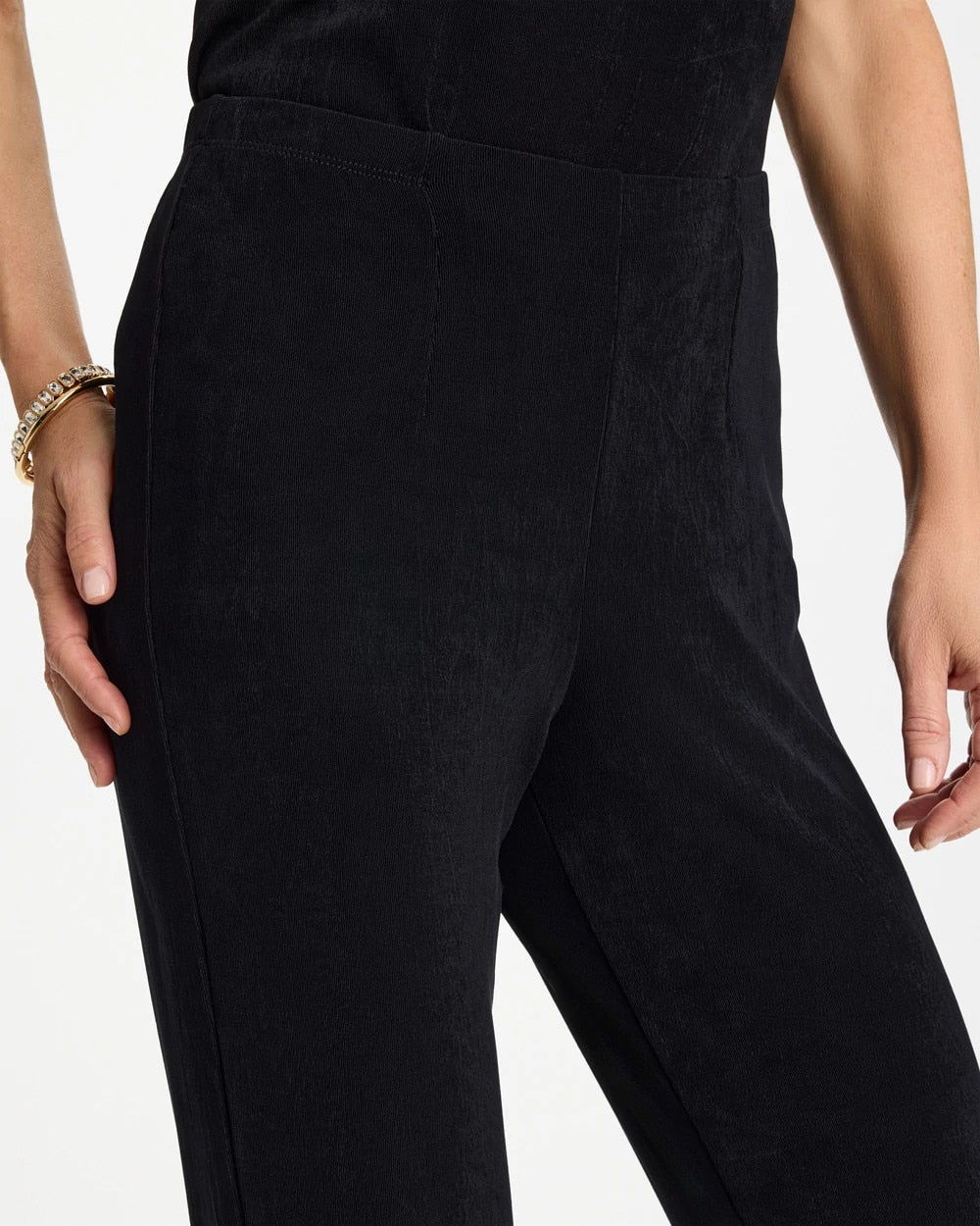 Chico's Discount Black Petite Travelers™ Crinkle Textured Pants