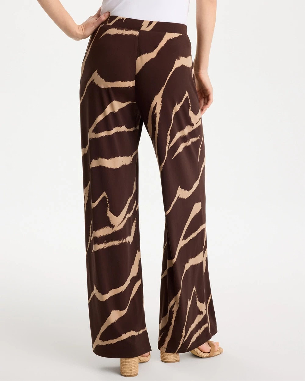 Chico's On Sale Cocoa Bean Travelers™ Zebra Knit Wide-Leg Pants