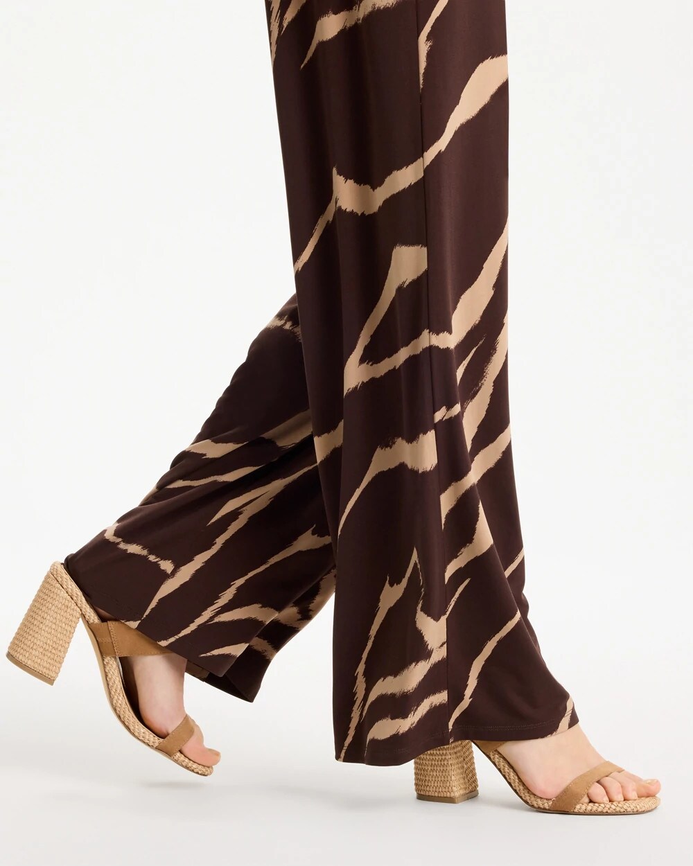 Chico's On Sale Cocoa Bean Travelers™ Zebra Knit Wide-Leg Pants