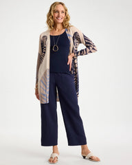 Chico's Online Passport Blue Cotton Gauze Tapered Crop Pant